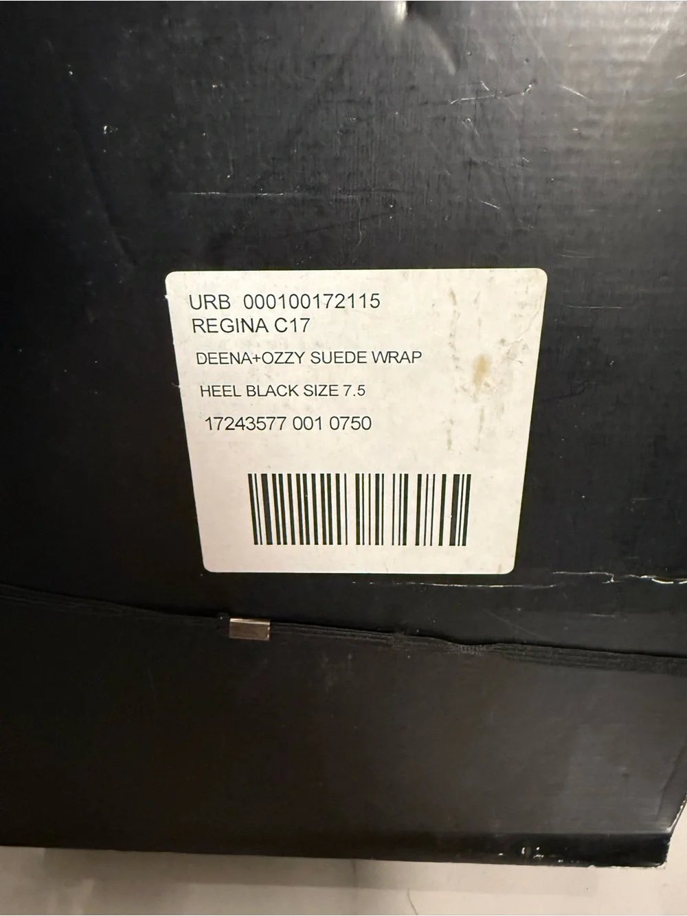 DEENA+OZZY SUEDE WRAP HEEL BLACK SIZE 7.5